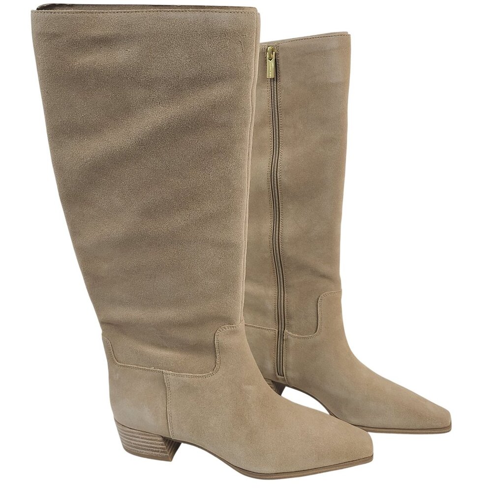 NEW Vince Camuto VC-Pavla Women's Suede Knee-High Boots Size 7.5M Tortilla Beige